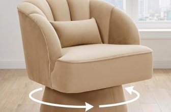 GarveeHome Modern 360° Swivel Velvet Barrel Accent Armchair