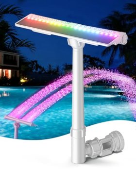 Solar Pool Fountain for Above Ground and Inground Pools with 9-Color Auto-Sensin