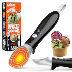 PGYARD Heated Ice Cream Scoop – Rechargeable with LED Display & Real-time Temper