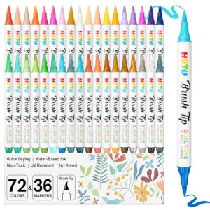 HOTU 72 Colors Acrylic Paint Markers for Coloring BooksFabric Stone Wood Sketchb