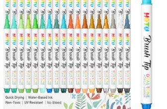 HOTU 72 Colors Acrylic Paint Markers for Coloring BooksFabric Stone Wood Sketchb