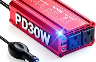 【2026 Upgraded】 400W Peak Clipped Sine Wave Car Power Inverter DC 12V to AC(2 Ou