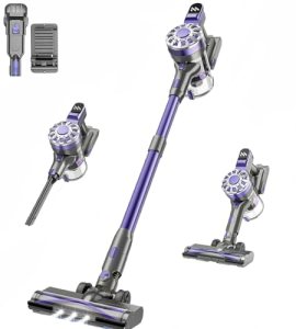 Cordless Vacuum Cleaner, 6 in 1 Lightweight Stick Vacuum with Rechargeable Batte