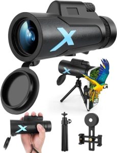 12×50 High Power HD Monocular Telescope with Phone Adapter & Tripod