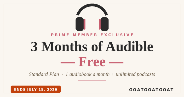 Prime Members: Get 3 Months of Audible Free (Standard Plan) — 2026 Guide