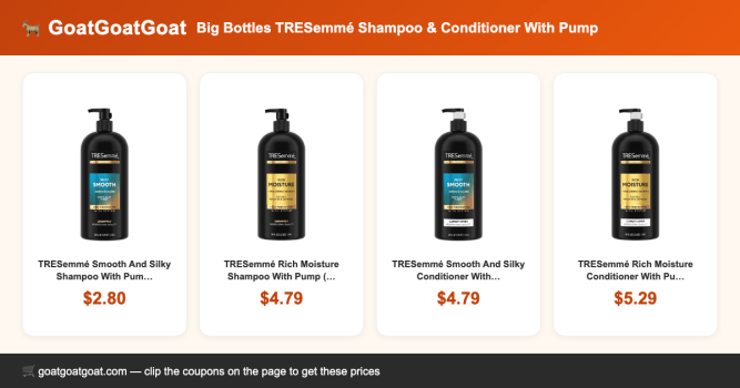 Big Bottles TRESemmé Shampoo & Conditioner With Pump