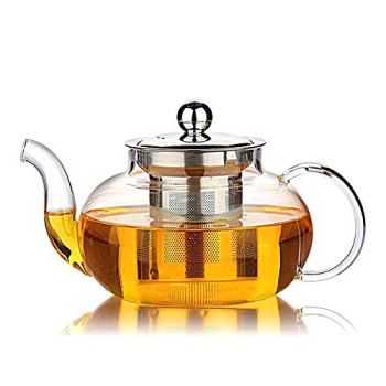 Hiware Glass Teapot with Stainless Steel Infuser & Lid