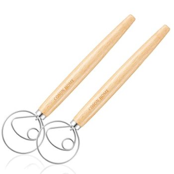 2 Pack Danish Dough Whisk Hook Sourdough Bread Baking Supplies Starter Kit