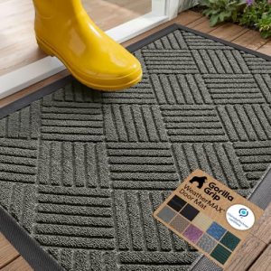 GORILLA GRIP 100% Waterproof All-Season WeatherMAX Doormat US Designed Natural R