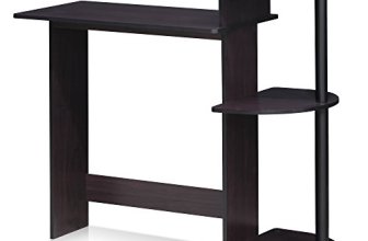 Furinno COMPACT Desk, 28.5″ Wide Gaming Desk with Shelves
