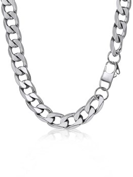 PROSTEEL Thick Silver Chain Necklace for Men Him Chunky Necklaces Stainless Mens