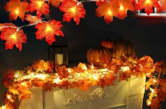 TURNMEON 2 Pack Fall Decor Enlarged Maples Leaves Lights Total 20Ft 40LED