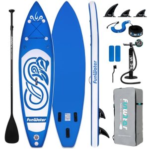 FunWater 10’×31″×6″ Inflatable Stand Up Paddle Board with Premium SUP Paddleboar