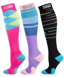 SB SOX 3-Pair Compression Socks for Men & Women (15-20mmHg)