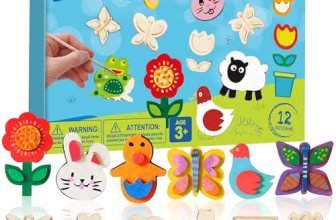 JOYIN 12 Wooden Magnet Creativity Arts & Crafts Painting Kit for Kids