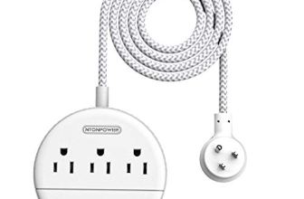 NTONPOWER Braided Power Strip Flat Plug with USB