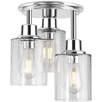 Semi Flush Mount Ceiling Light, 3-Light Close to Ceiling Light Fixtures, Electro