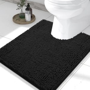 Smiry Luxury Chenille Toilet Rugs U-Shaped 24×20