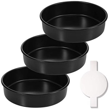 HIWARE 8-Inch Round Cake Pan Set of 3