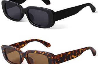 KUGUAOK Retro Rectangle Sunglasses Women and Men Vintage Small Square Sun Glasse