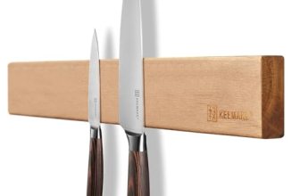 KEEMAKE Magnetic Knife Holder for Wall 16 inch Acacia Wood Knife Magnetic Strip
