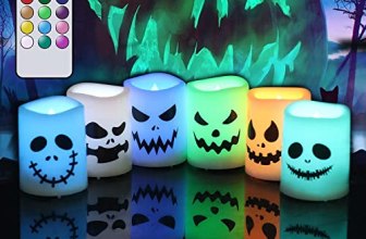 GenSwin Halloween Flameless Votive Candles Color Changing with Remote Timer