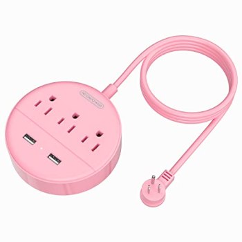 10 ft Long Extension Cord Power Strip with USB