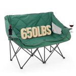 ARROWHEAD OUTDOOR Portable Folding Double Duo Camping Chair Loveseat w/ 2 Cup &