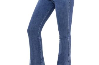 VIPONES Flare Jeans for Women High Waist Stretch Slimming Destoryed Wide Leg Den