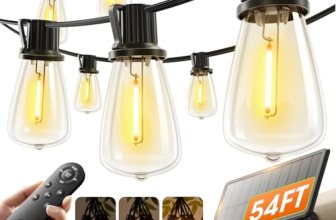KYY 54FT Solar String Lights Outdoor Waterproof with USB Charging & Remote