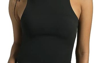 Colorfulkoala Women’s Tank Tops Body Contour Sleeveless Crop Double Lined Yoga S