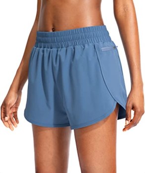 Soothfeel Womens Running Shorts with Zipper Pockets 3″ High Waisted Athletic Gym