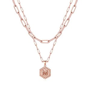 M MOOHAM Layering Initial Necklaces for Women