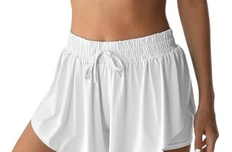 Flowy Athletic Shorts for Women Running Tennis Butterfly Shorts Girls 2-in-1 Dou