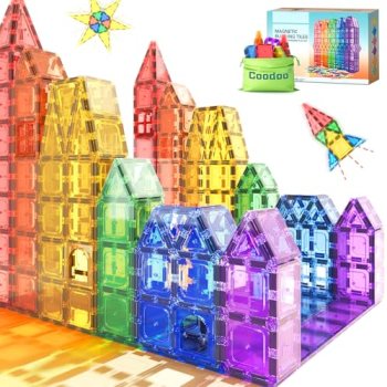Coodoo Magnetic Tiles Kids Toys STEM Magnet Toy for Toddler Magnetic Blocks Buil