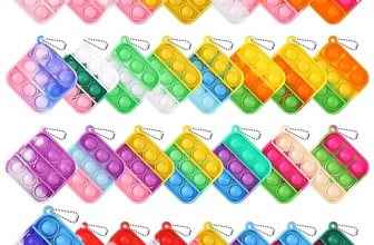 Kids Party Favors Fidget Toys Bulk 30 Pack Mini Pop Fidget Keychain Its Birthday
