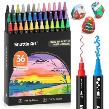 Shuttle Art 36 Colors Dual Tip Acrylic Paint Markers