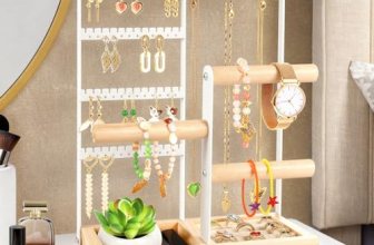 Godboat Jewelry Stand – 48 Holes Earring Holder, 4-Tier Necklace Organizer