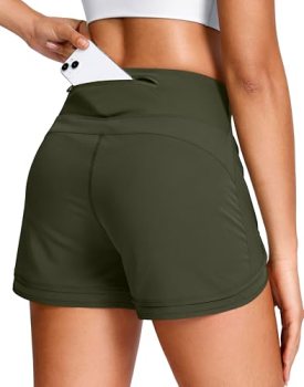 Soothfeel Women’s Running Shorts High Waisted Quick-Dry 3 Inch Gym Workout Athle