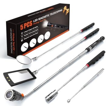Telescoping Magnetic Pickup Tool Set with 1 & 15 lb Pick Up Sticks