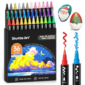 Shuttle Art 36 Colors Dual Tip Acrylic Paint Markers