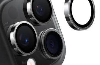 TORRAS iPhone 15 Pro Max/15 Pro Camera Lens Protector, Black Titanium