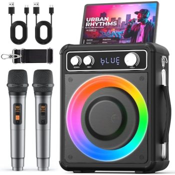 VOSOCO Karaoke Machine with 2 Wireless Microphones