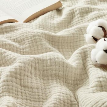 Bedsure 100% Cotton Muslin Blankets for Adults Large Throw 50×70 Inches