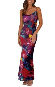 PRETTYGARDEN Women’s 2026 Summer Dress Floral Spaghetti Straps Bodycon Dresses P