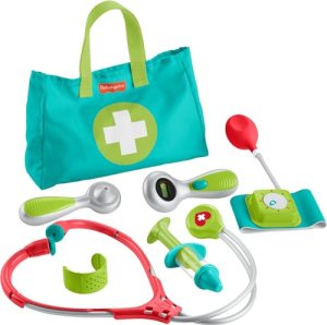 Fisher-Price Preschool Pretend Play Medical Kit 7-Piece Doctor Bag Dress Up Toys