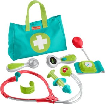 Fisher-Price Preschool Pretend Play Medical Kit 7-Piece Doctor Bag Dress Up Toys