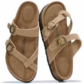 Project Cloud 100% Genuine Leather Womens Sandals -Lightweight Womens Slides Mem