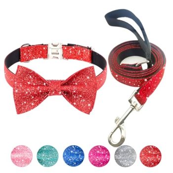 Jumpress Bling Bow Tie Dog Collar and Leash Set