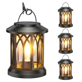 WdtPro 4 Pack Solar Lantern Outdoor Lights